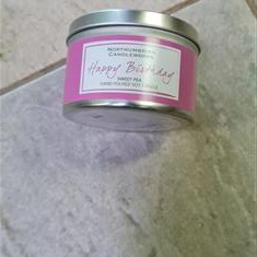 Sweet pea Happy birthday candle