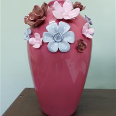 Burgundy ceramic vase