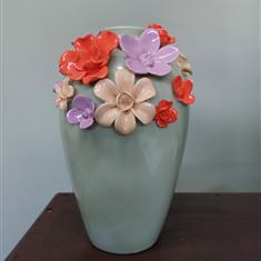 Green ceramic vase 